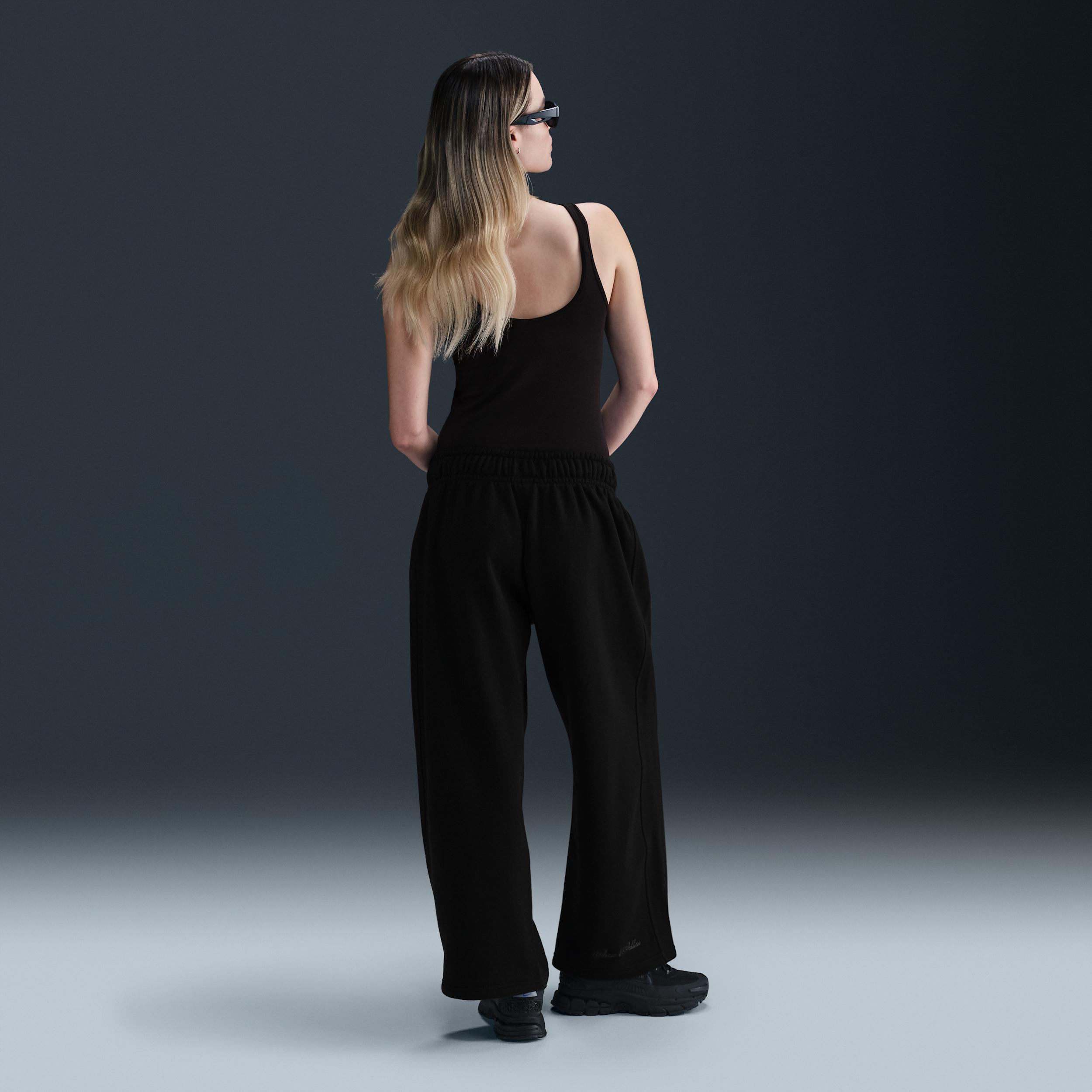 Womens Nike Sportswear Mid-Rise Oversized Open-Hem French Terry Pants | HQ5883-010 Product Image
