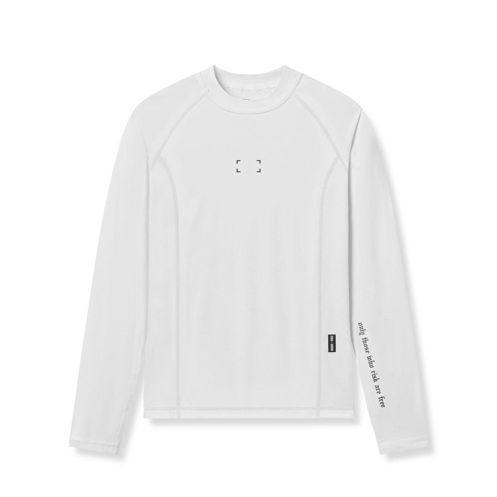 0908. WarpFlexx® Compression Mock Neck Long Sleeve - White "Space Bracket" Product Image