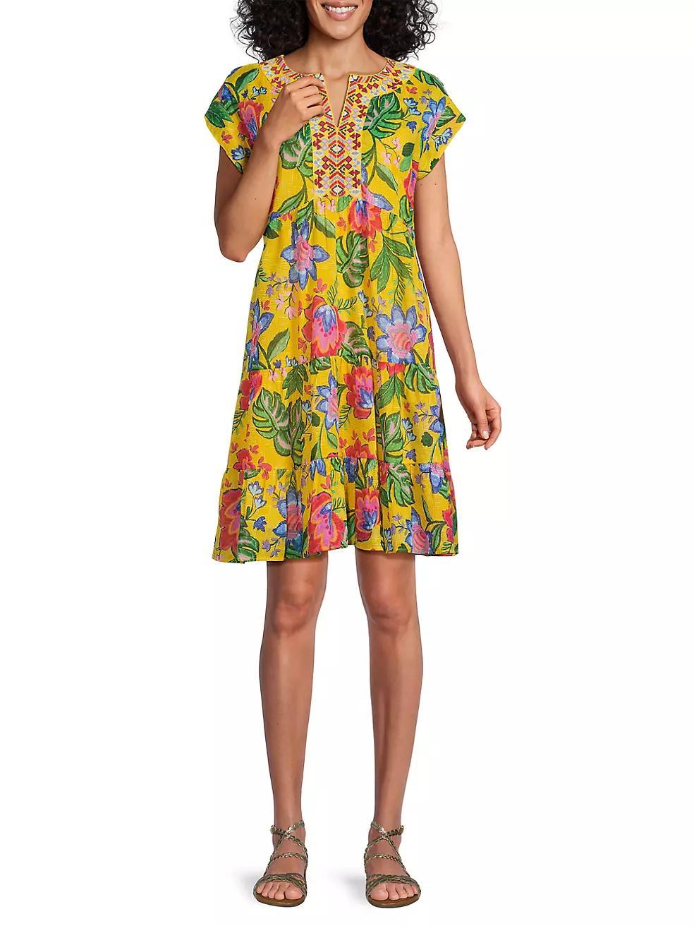 Dolman Prairie Floral Cotton Dress Product Image