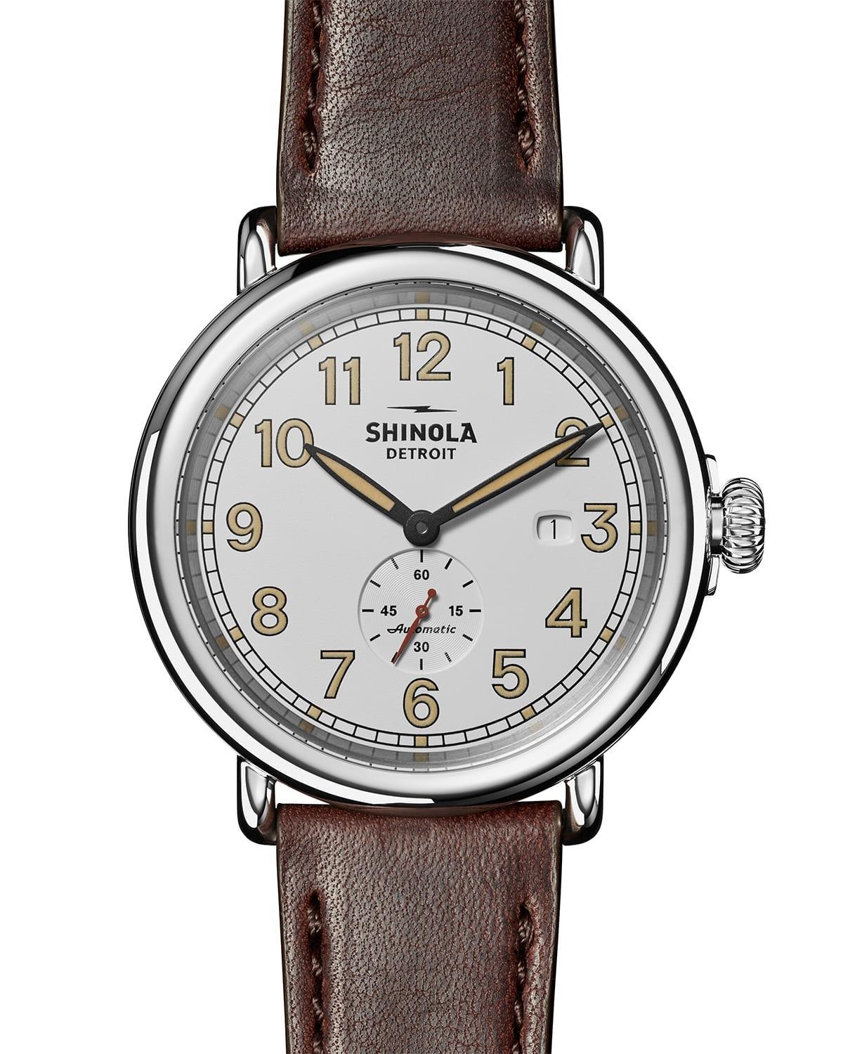 Mens The Runwell Leather-Strap Automatic Watch Product Image