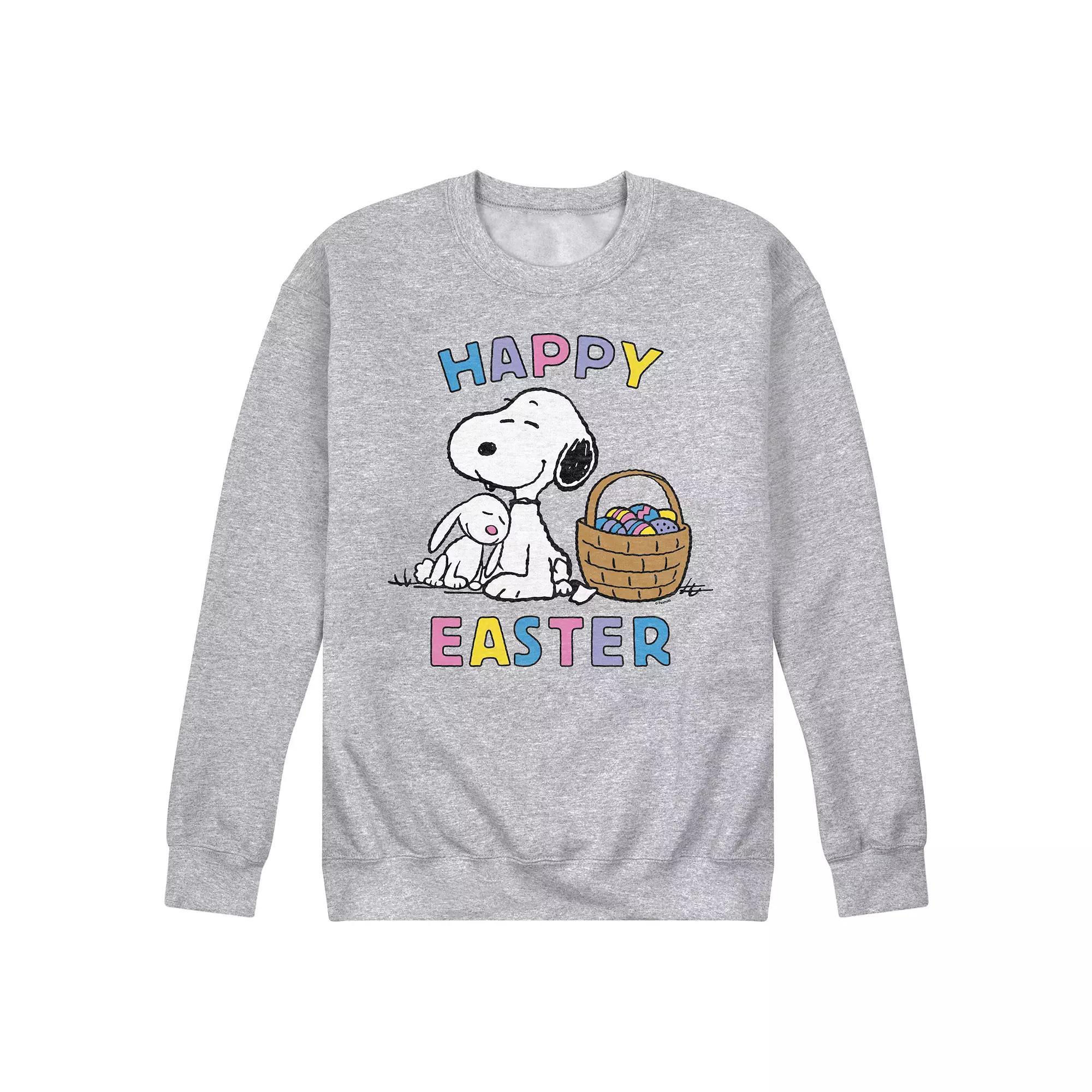 Men's Peanuts Snoopy And Bunny Fleece Sweatshirt,  Product Image