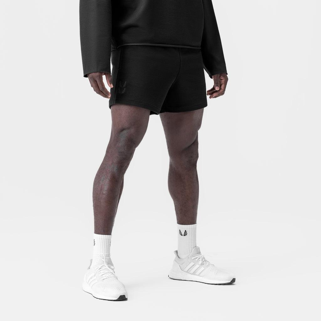 0954. Waffle Knit Sweat Short - Black Male Product Image