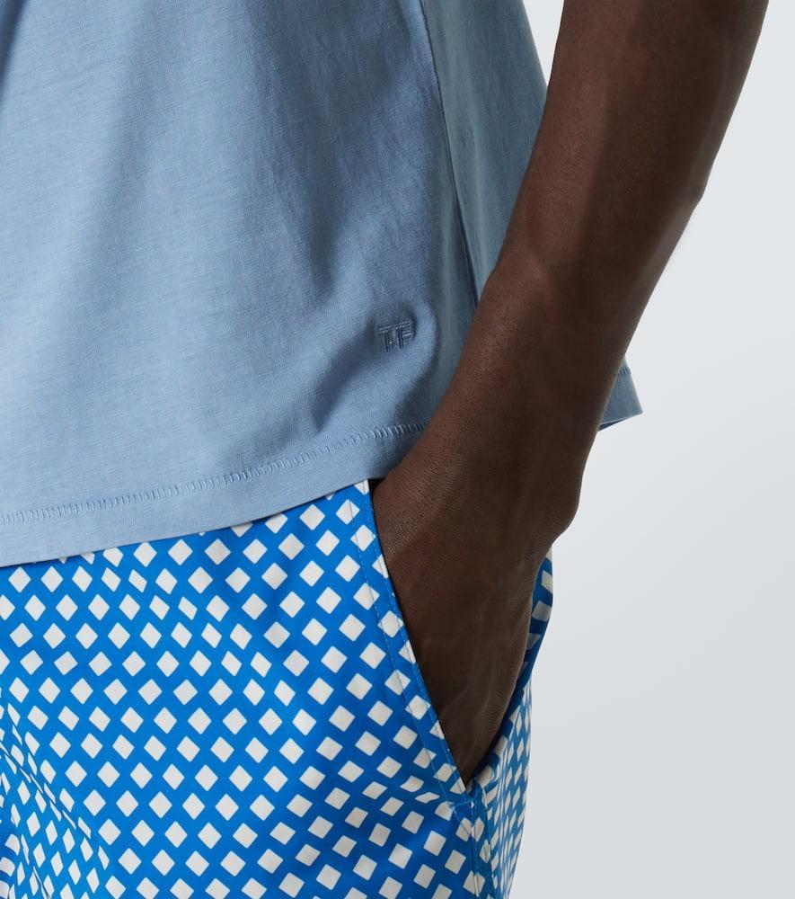 TOM FORD Classic Crewneck Short-sleeved T-shirt In Blue Product Image