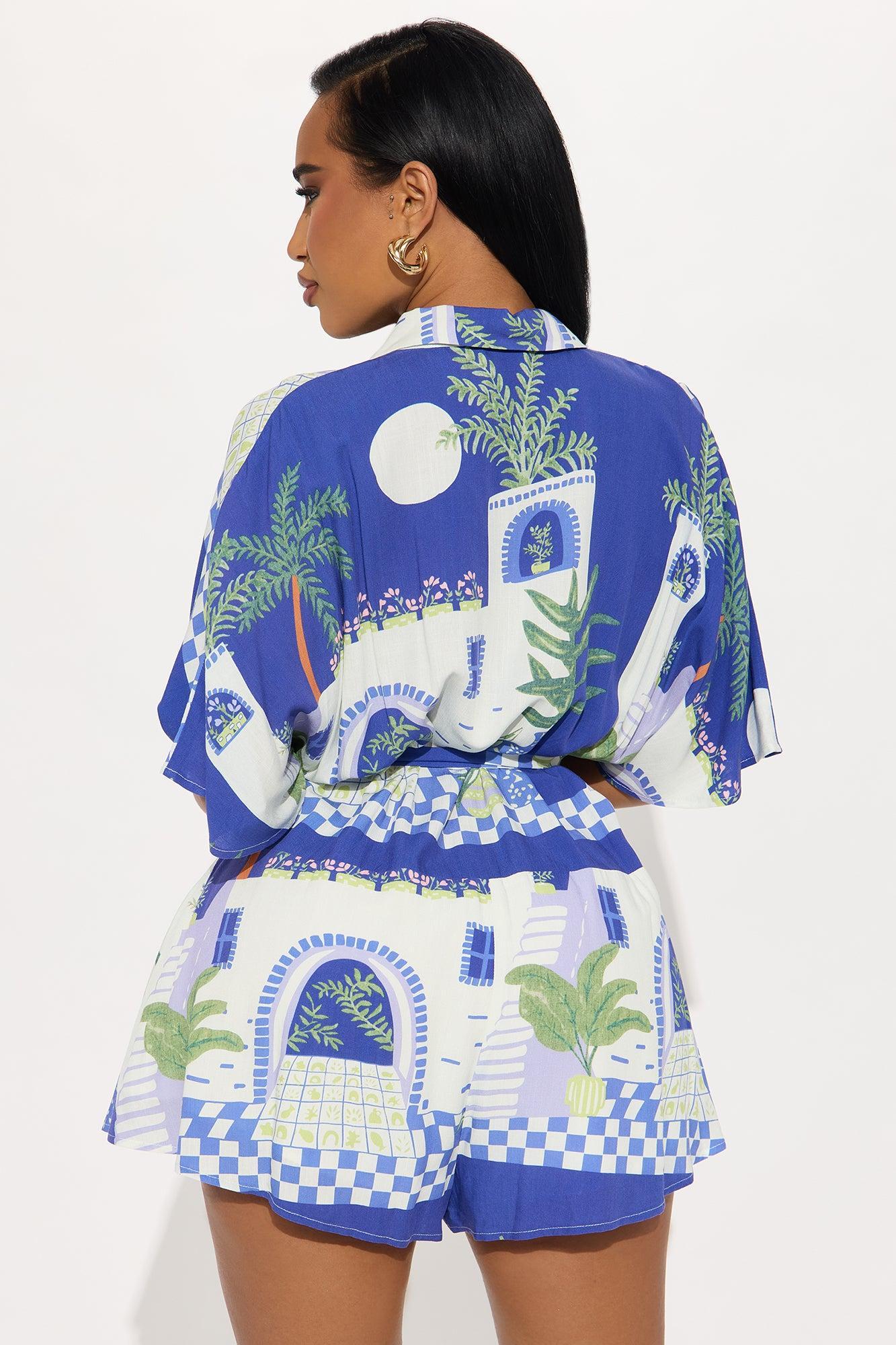 Perfect Getaway Romper - Blue/combo Product Image
