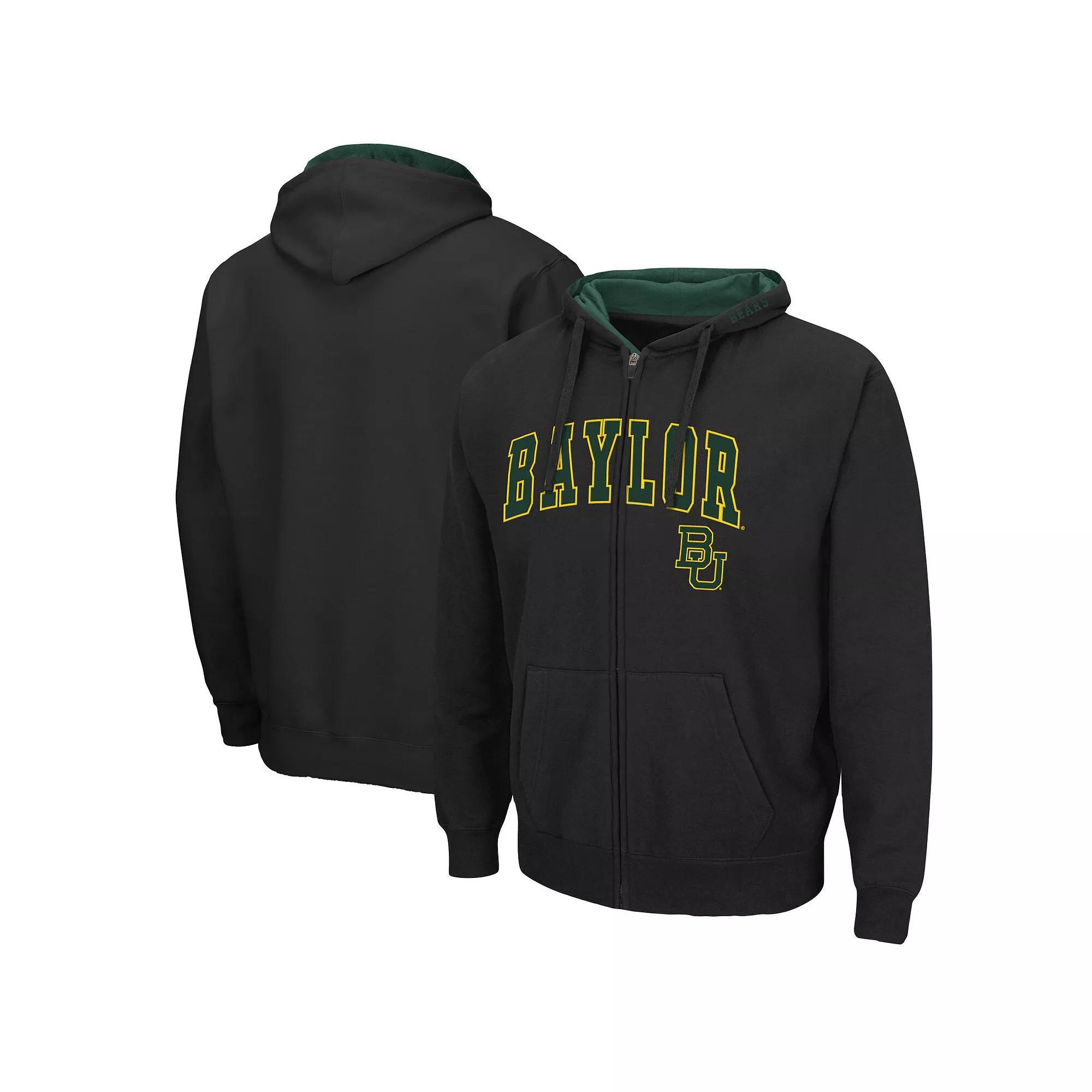 Men's Colosseum Black Baylor Bears Arch & Logo 3.0 Full-Zip Hoodie,  Product Image