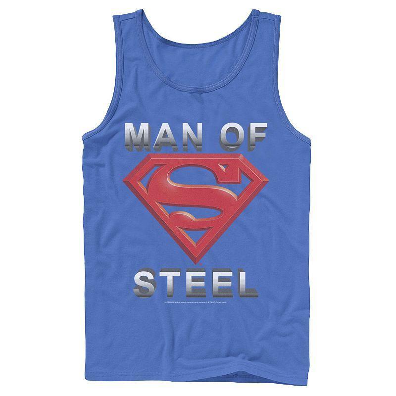 Mens DC Comics Superman Man Of Steel Text Logo Tank Top Product Image