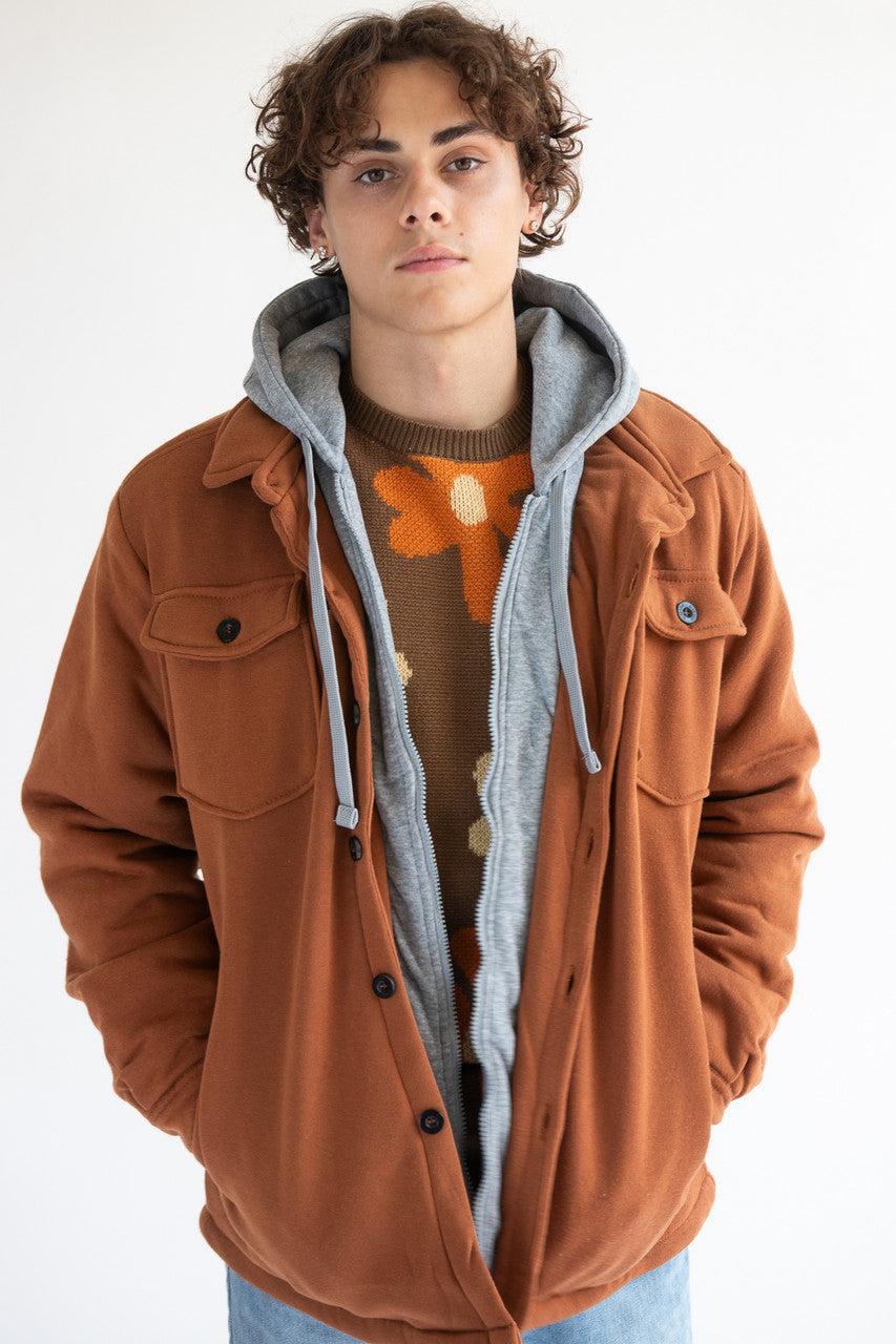 Double Layer Quilted Lining Hoodie Jacket Product Image