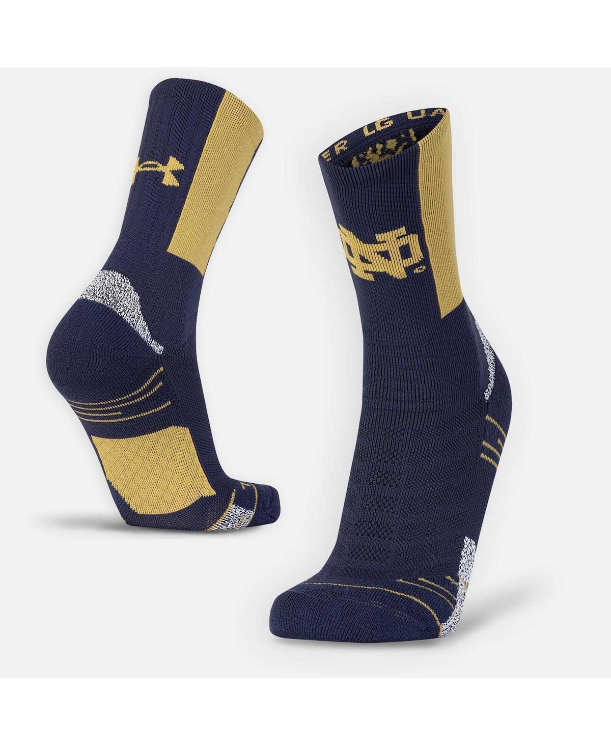 Mens Under Armour Notre Dame Fighting Irish Playmaker Crew Socks Blue Product Image