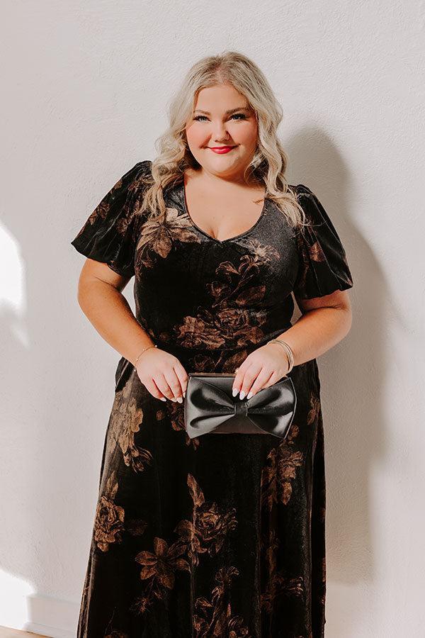 Maple and Mahogany Floral Velvet Midi Curves Product Image