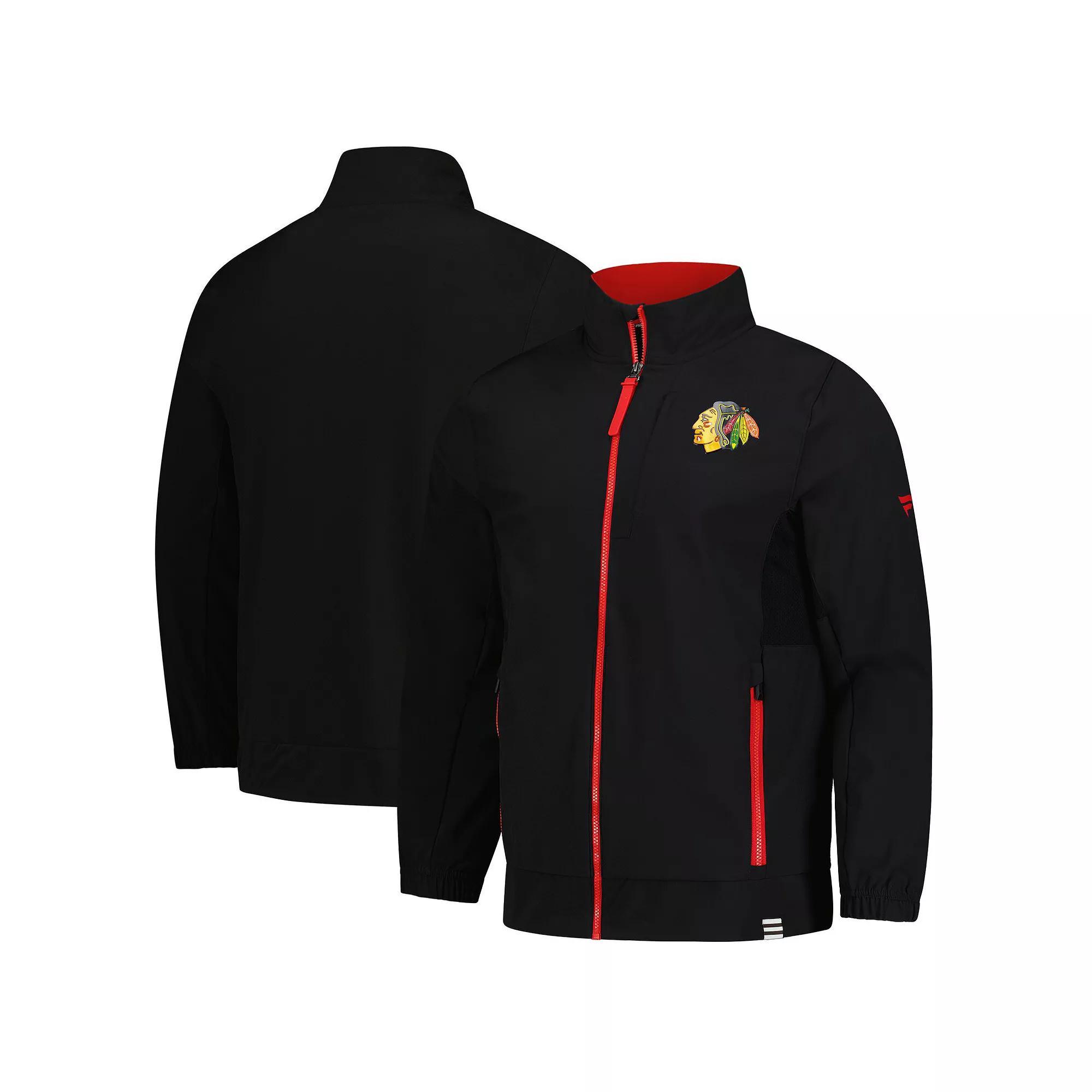 Men's Fanatics  Black Chicago Blackhawks Authentic Pro Rink Coaches Full-Zip Jacket, Size: 2XL Product Image