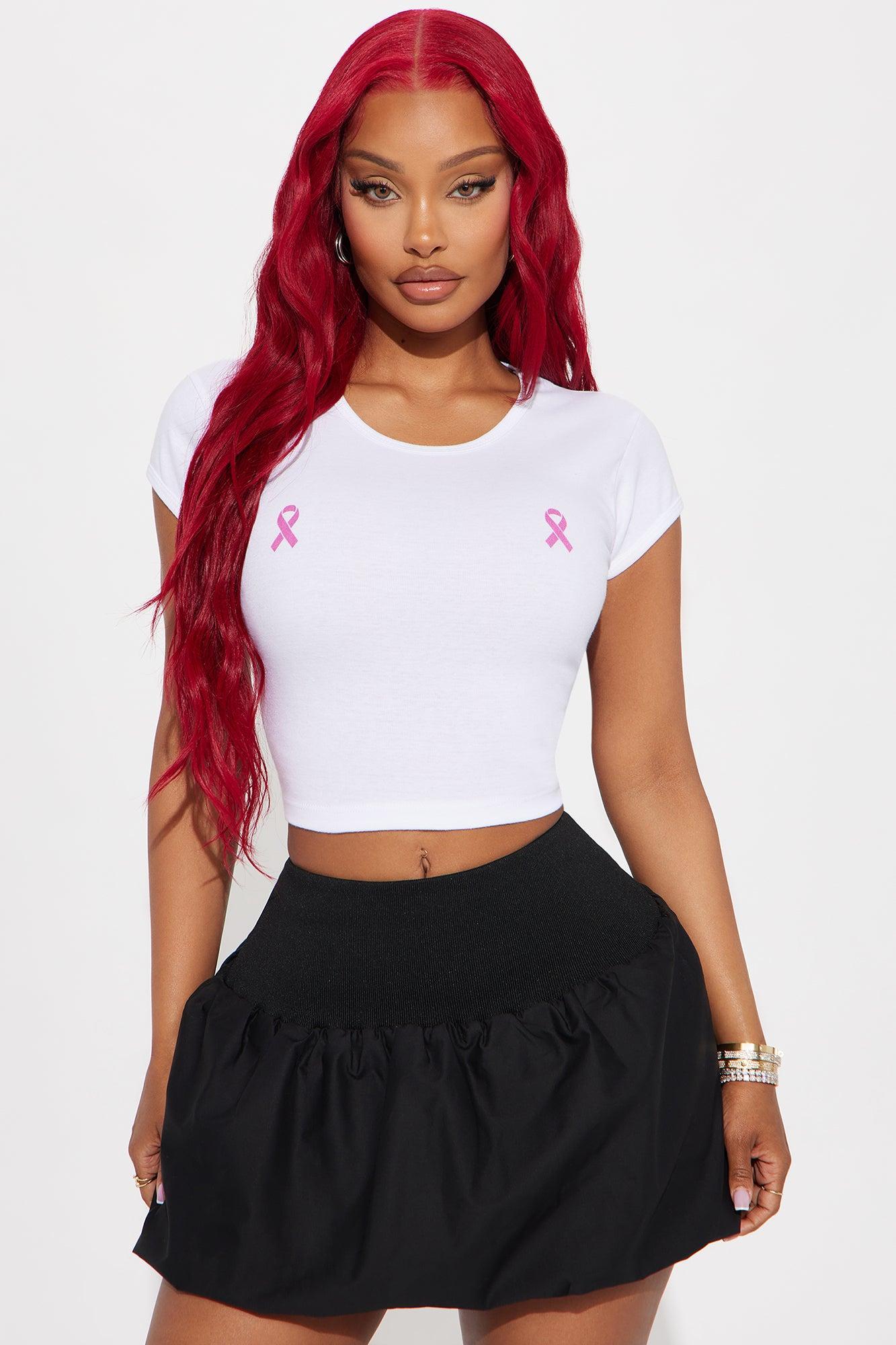 Think Pink Breast Cancer Awareness Tee - White Product Image