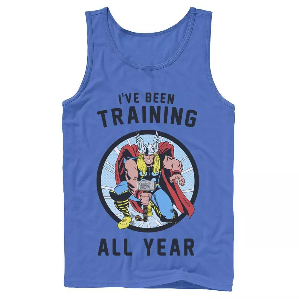 Men's Marvel Avengers Thor I've Been Training All Year Tank Top, Boy's, Size: Medium, Royal Product Image