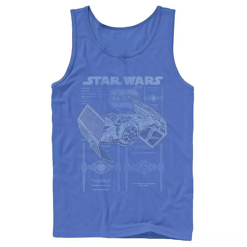 Men's Star Wars TIE Fighter Blueprint Schematics Tank Top,  Product Image