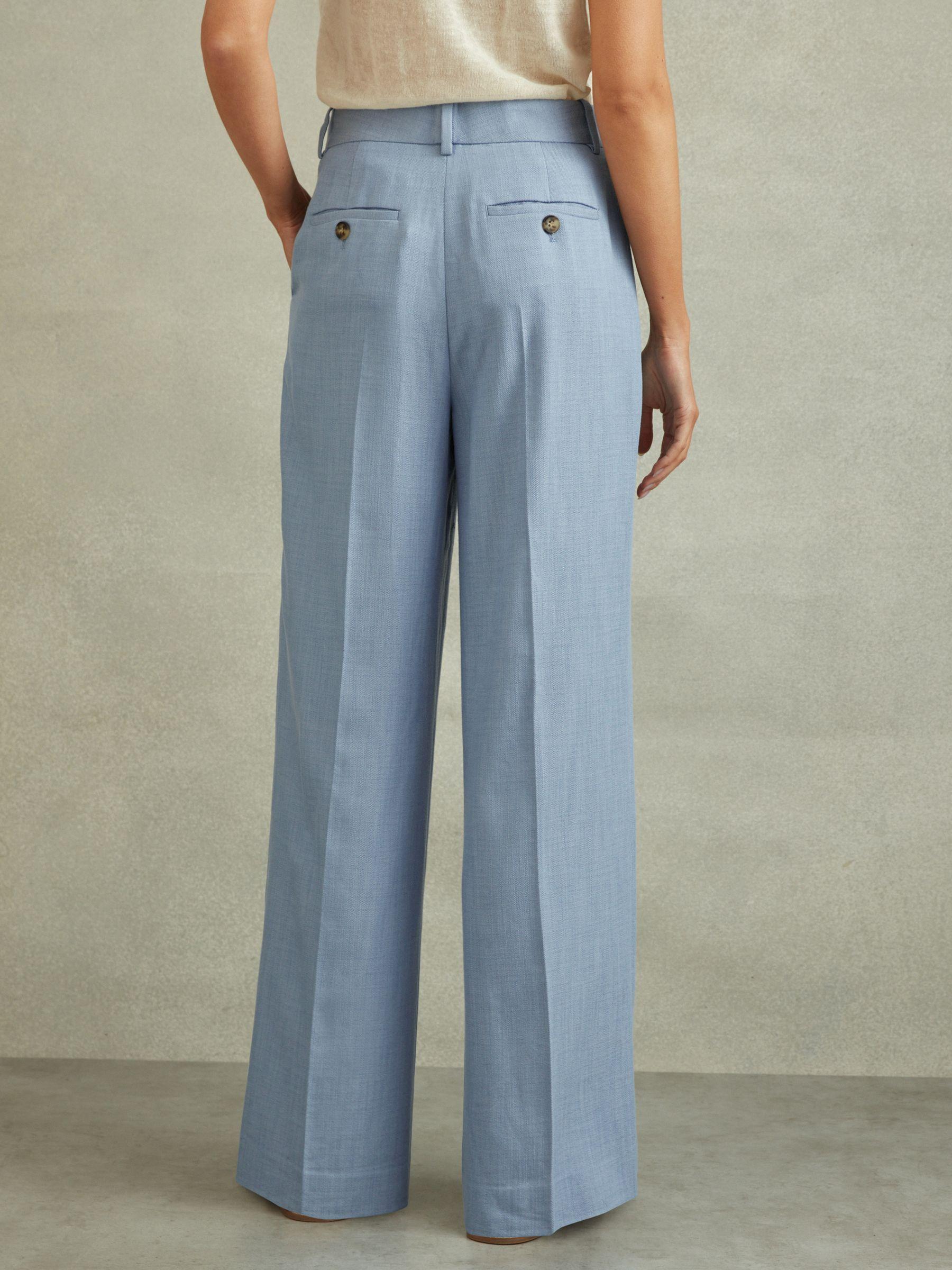 Petite Wide Leg Suit Trousers with TENCEL™ Fibers in Blue Product Image