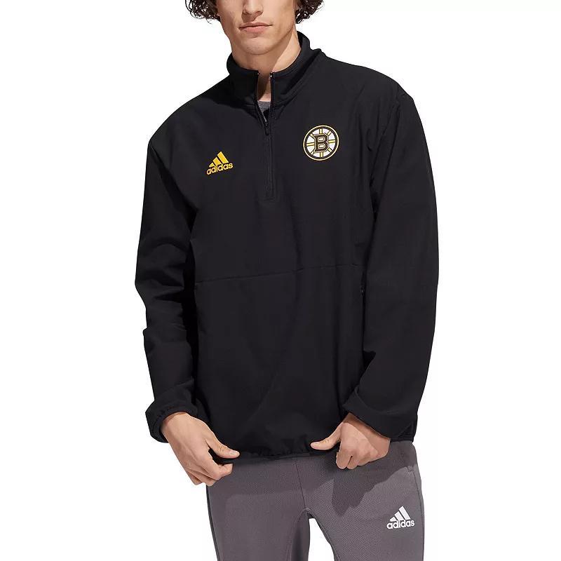 Mens adidas Boston Bruins Quarter-Zip Jacket Product Image