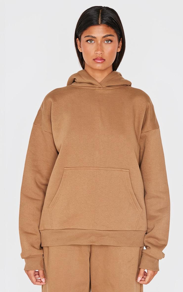 Taupe Outcast Print Oversized Hoodie Product Image