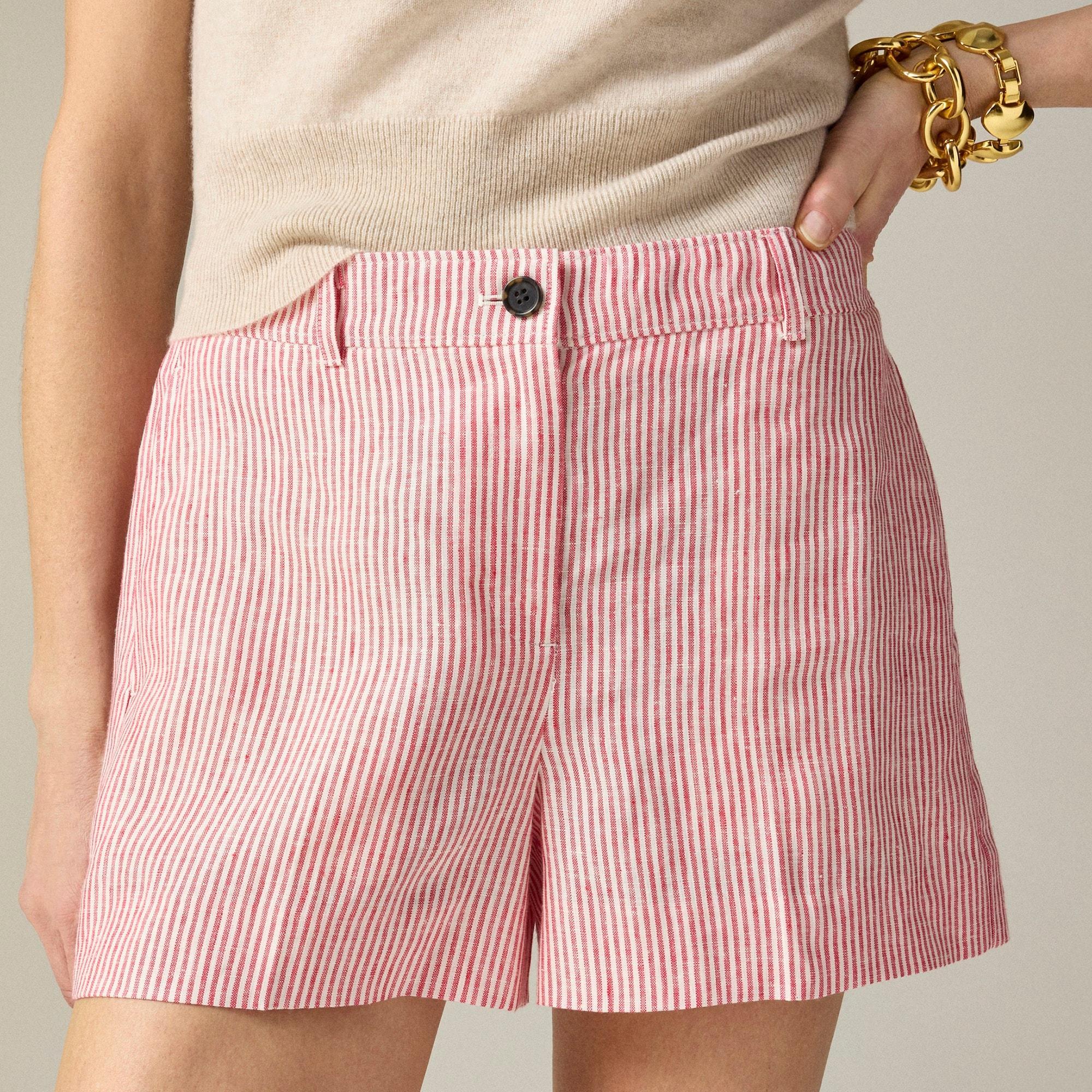 3" Harbor short in striped linen Product Image