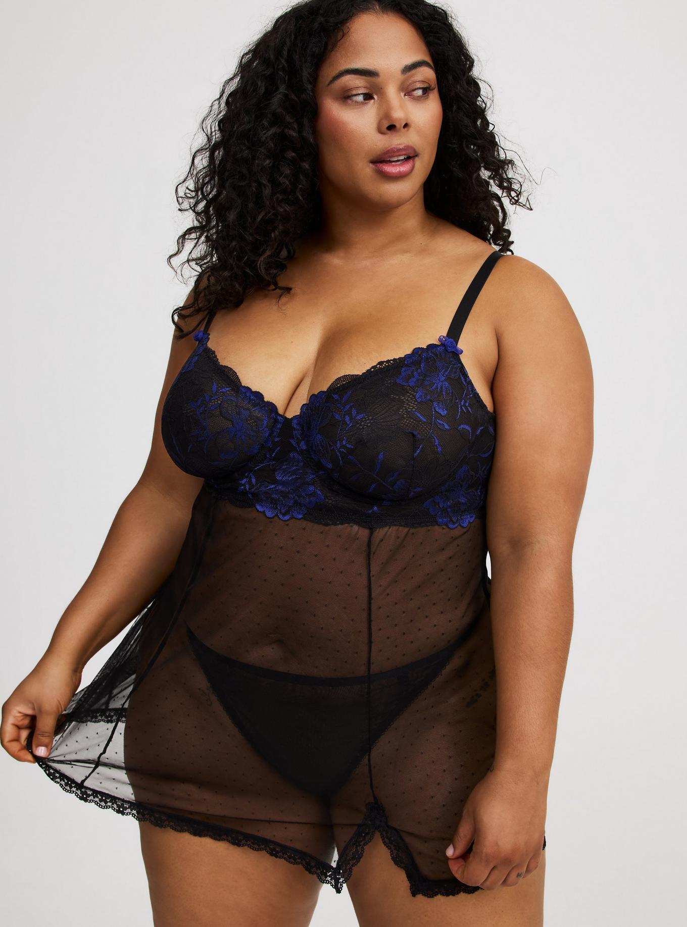 Lace Underwire Point D'Esprit Babydoll Product Image