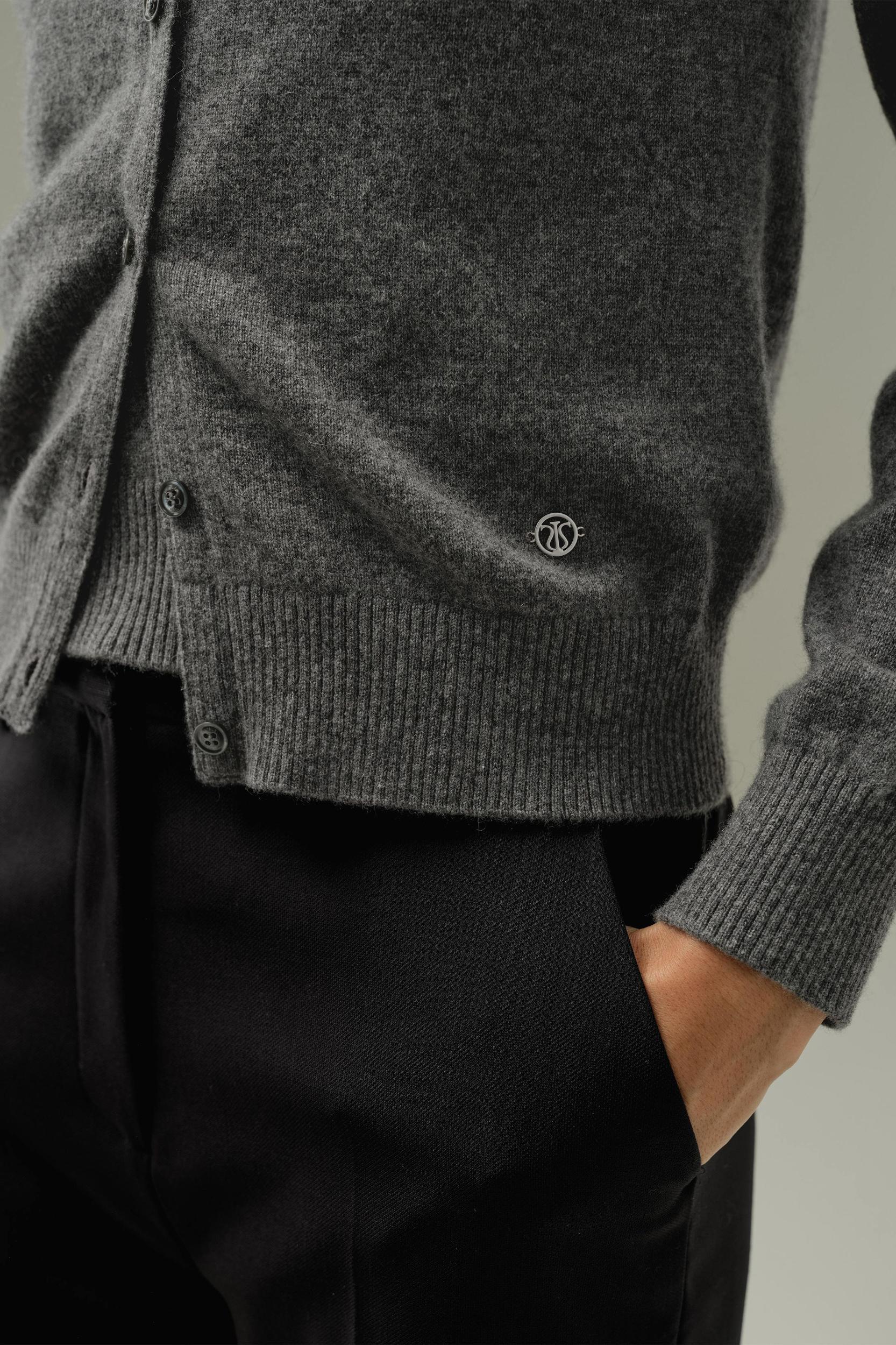 LILYSILK Women's Cashmere Cardigan | Fitted Crew Neck | 100% Cashmere | Soft & Breathable | Medium Gray | M Product Image