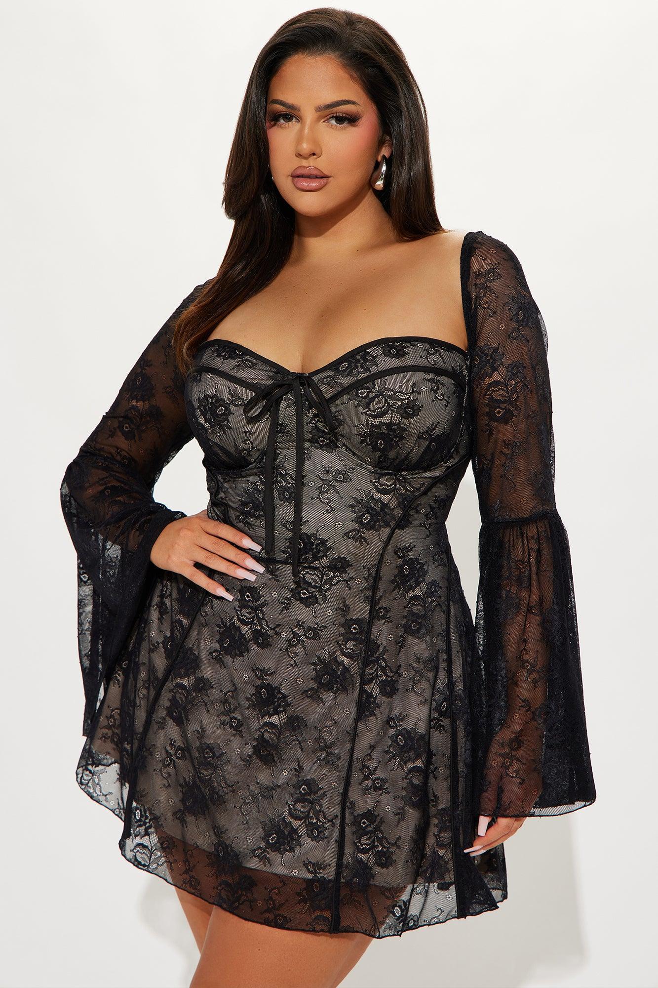Analise Lace Mini Dress - Black/combo Product Image