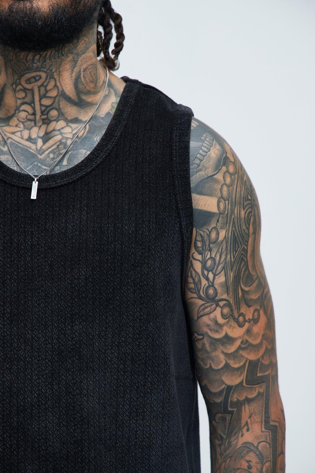 Dudley Textured Relaxed Tank - Black Product Image