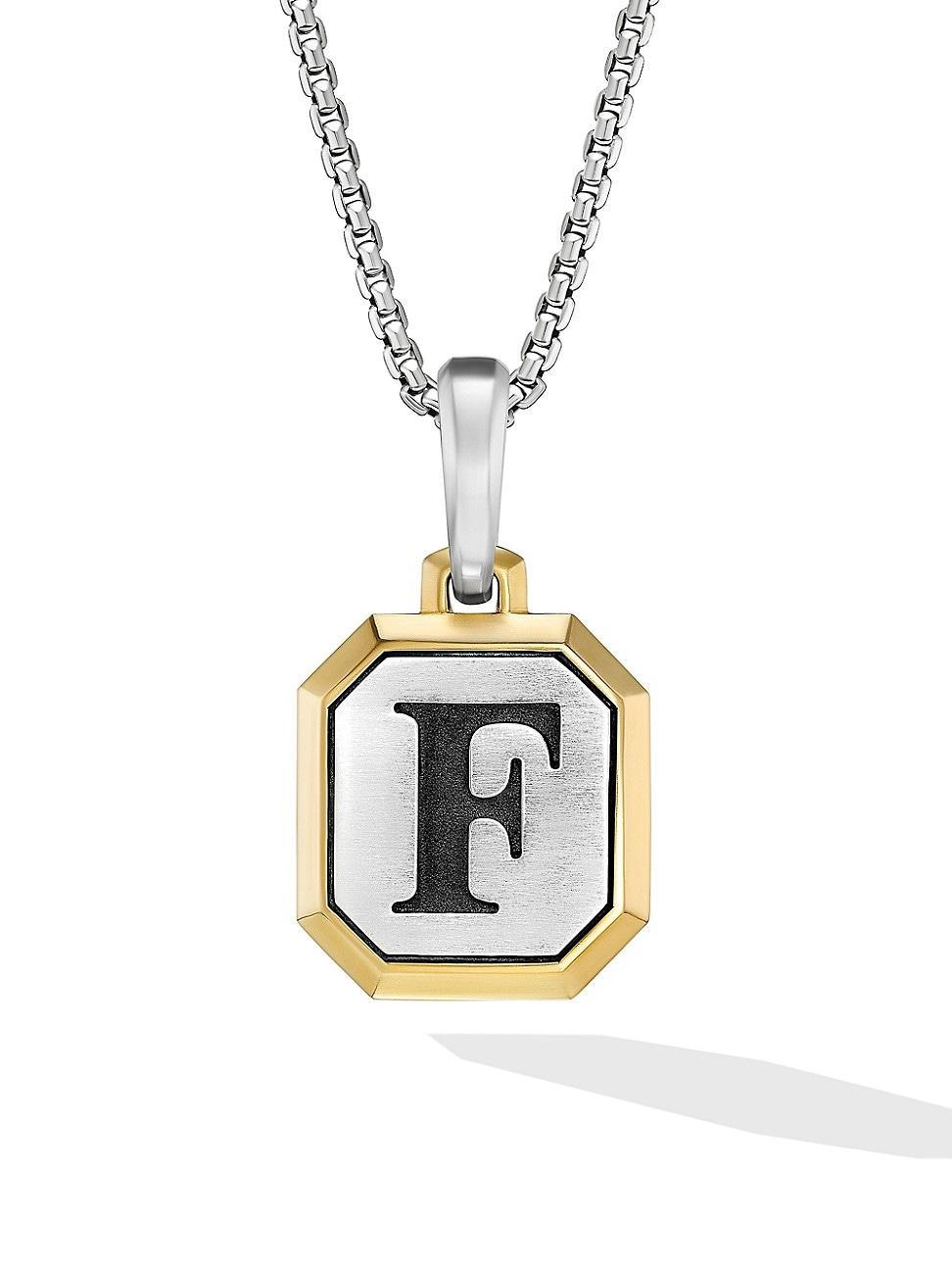 Mens Initial Amulet in Sterling Silver Product Image