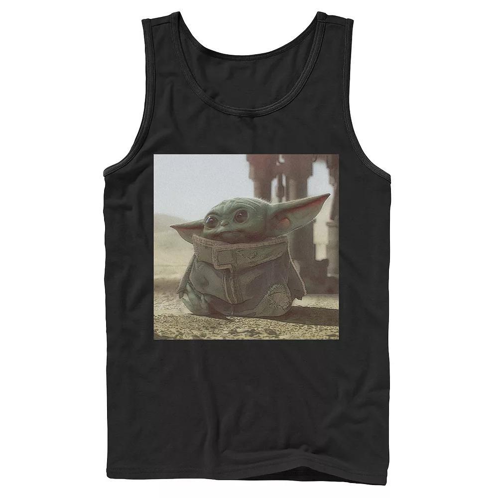 Men's Star Wars The Mandalorian The Child aka Baby Yoda Photograph Tank Top, Size: Small, Blue Product Image