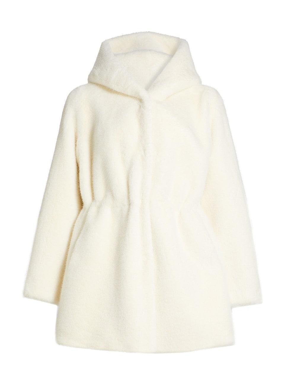 Womens Faux-Mink Hooded Parka Product Image