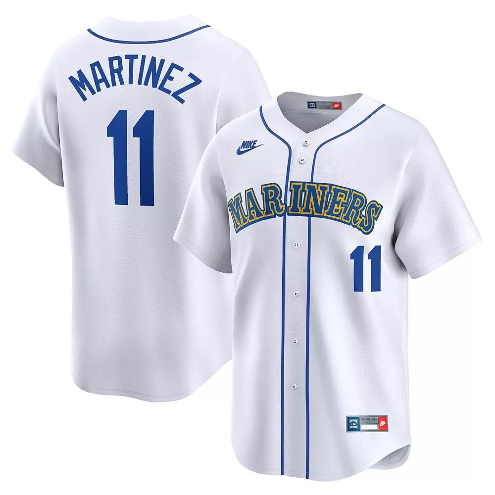 Men's Nike Edgar Martinez White Seattle Mariners Throwback Cooperstown Limited Jersey,  Product Image