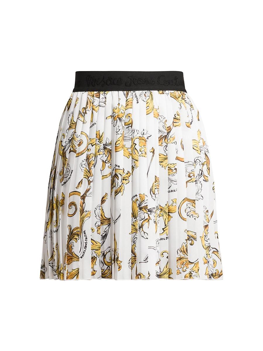 Womens Baroque Logo Pleated Miniskirt Product Image