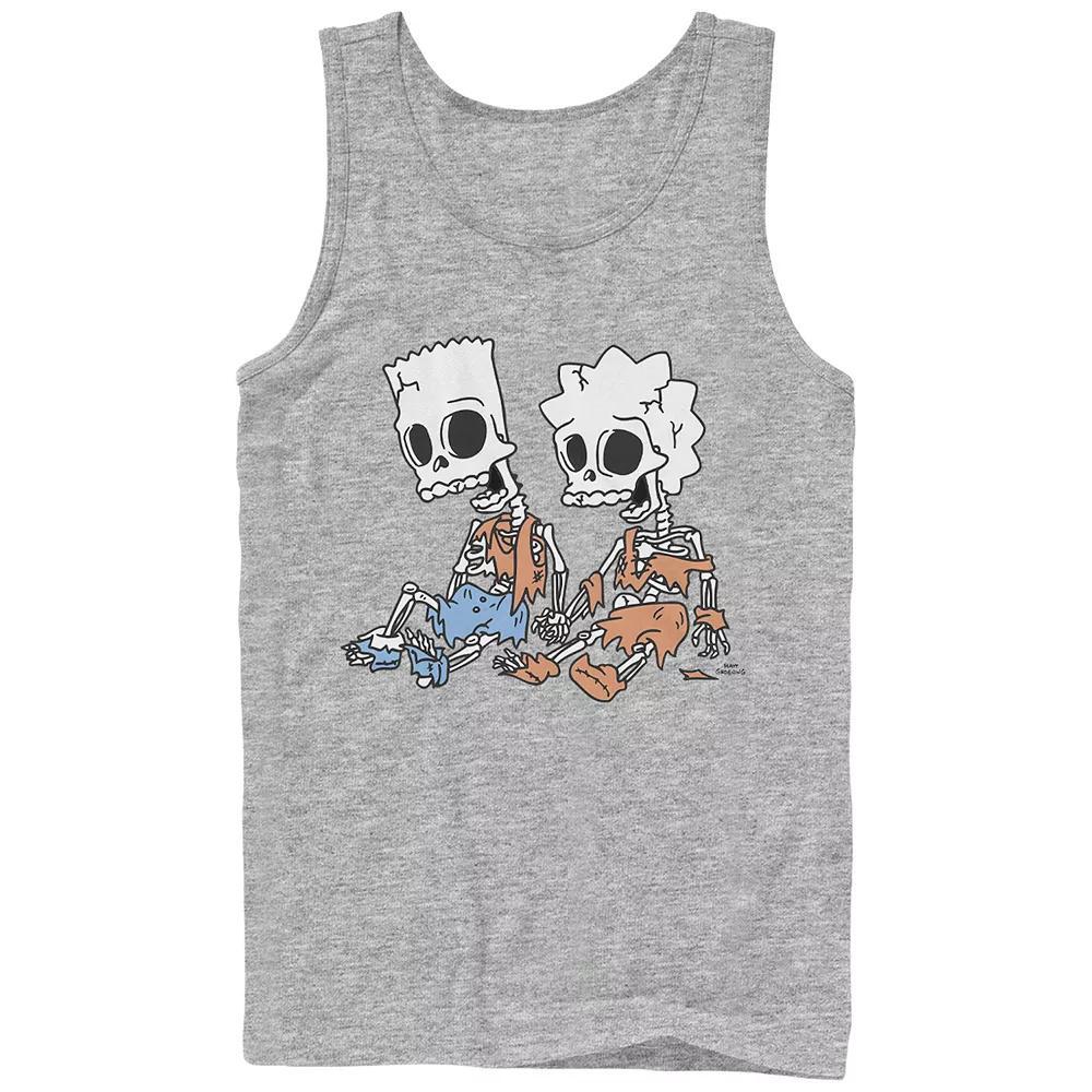 Men's The Simpsons Bart And Lisa Skeletons Graphic Tank Top,  Product Image