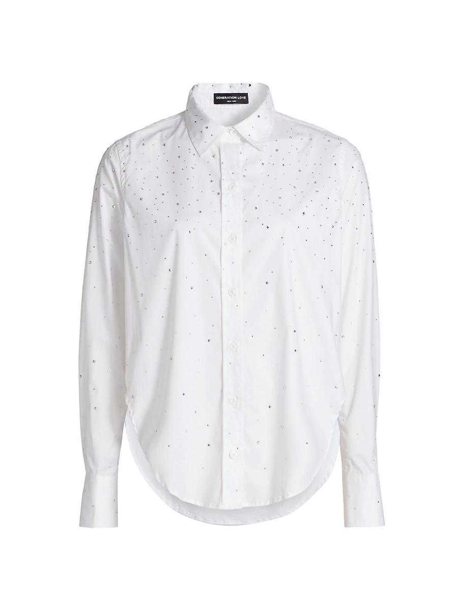 Womens Marcello Crystal Cotton Poplin Shirt Product Image