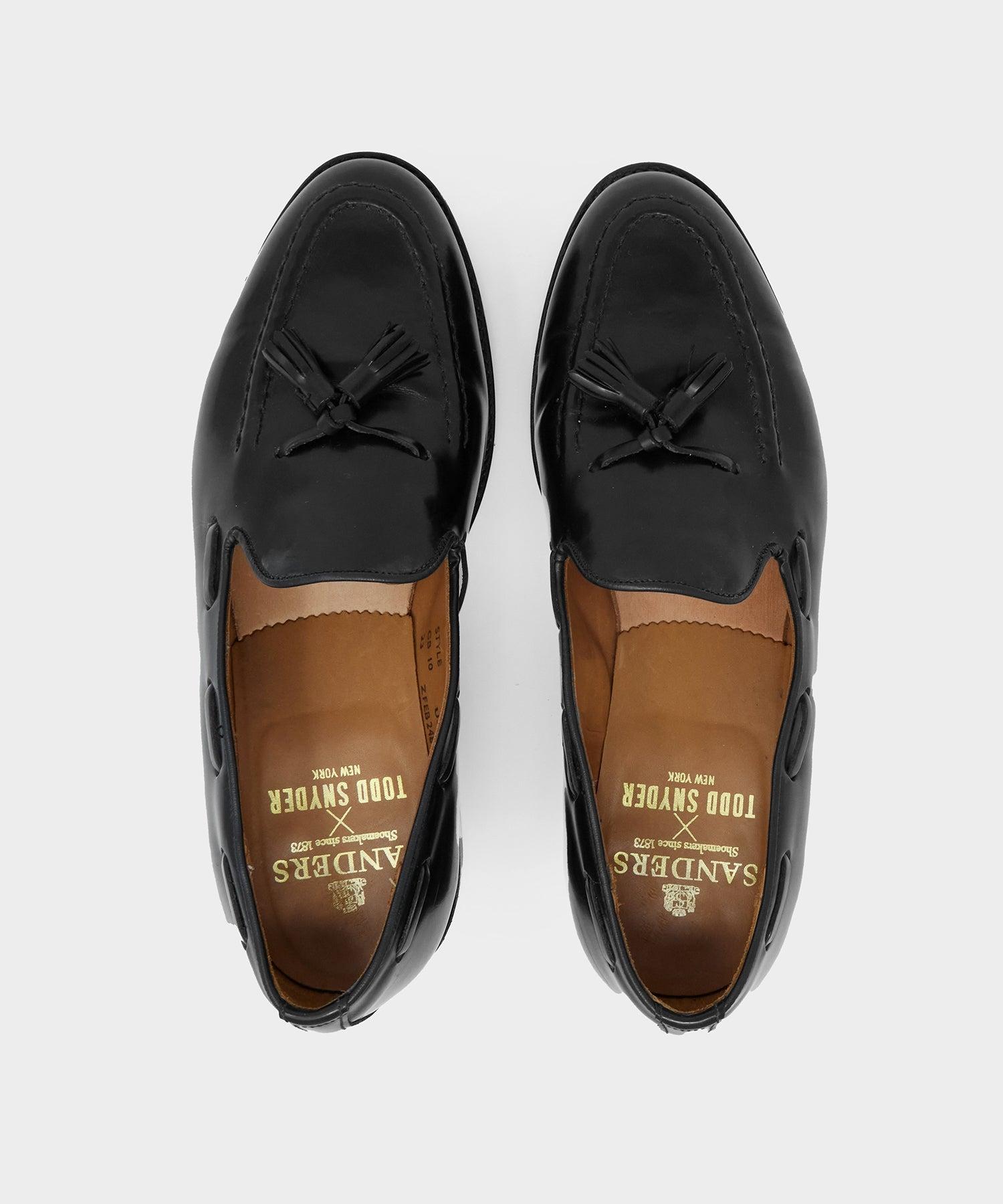 Todd Snyder x Sanders Tassel Loafer Black Leather Product Image