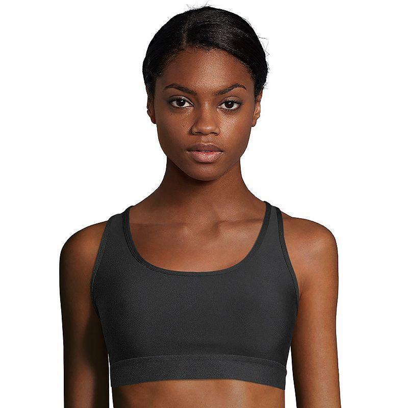 Hanes Sport Womens Racerback Sports Bra with Compression White M Product Image