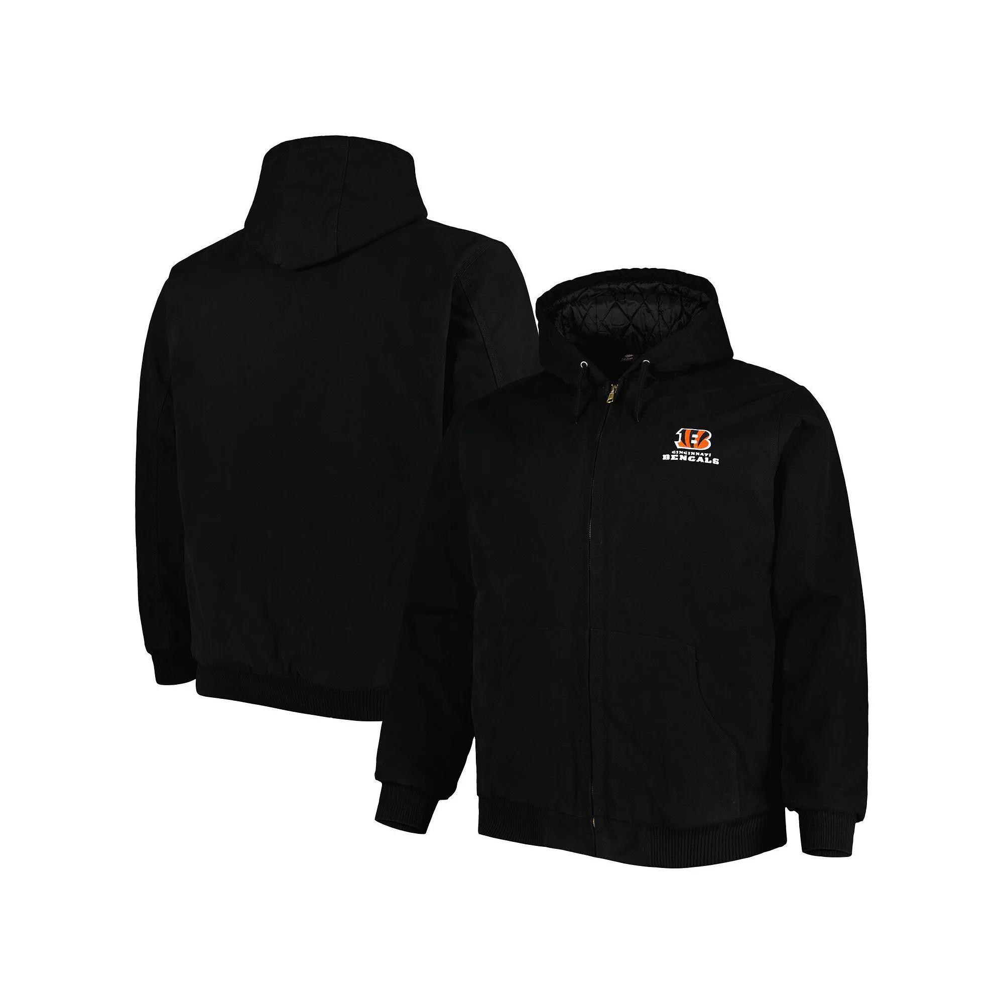 Men's Dunbrooke Black Cincinnati Bengals Big & Tall Dakota Canvas Hoodie Full-Zip Jacket, Size: LT Product Image