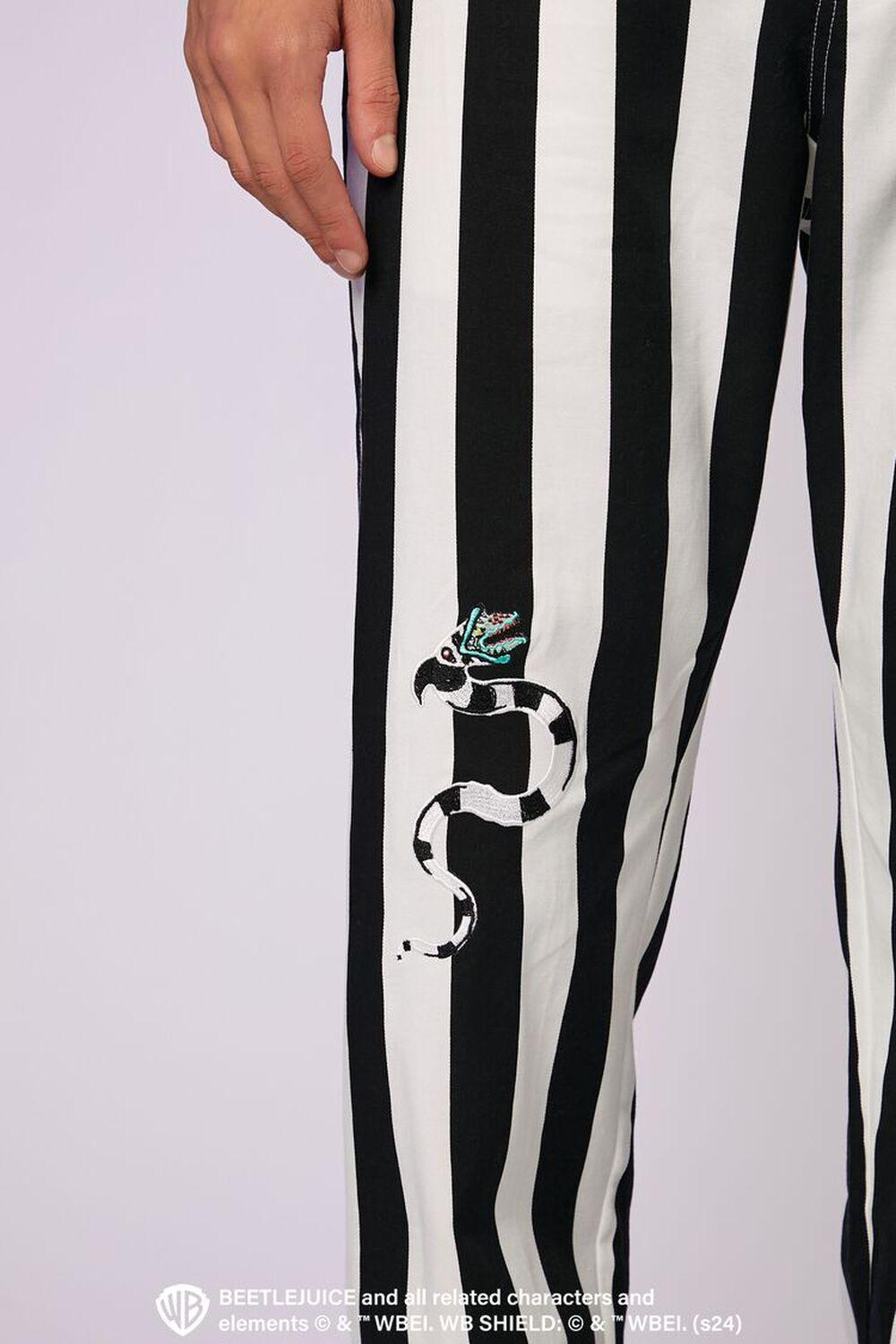 Beetlejuice Beetlejuice Embroidered Striped Pants | Forever 21 Product Image