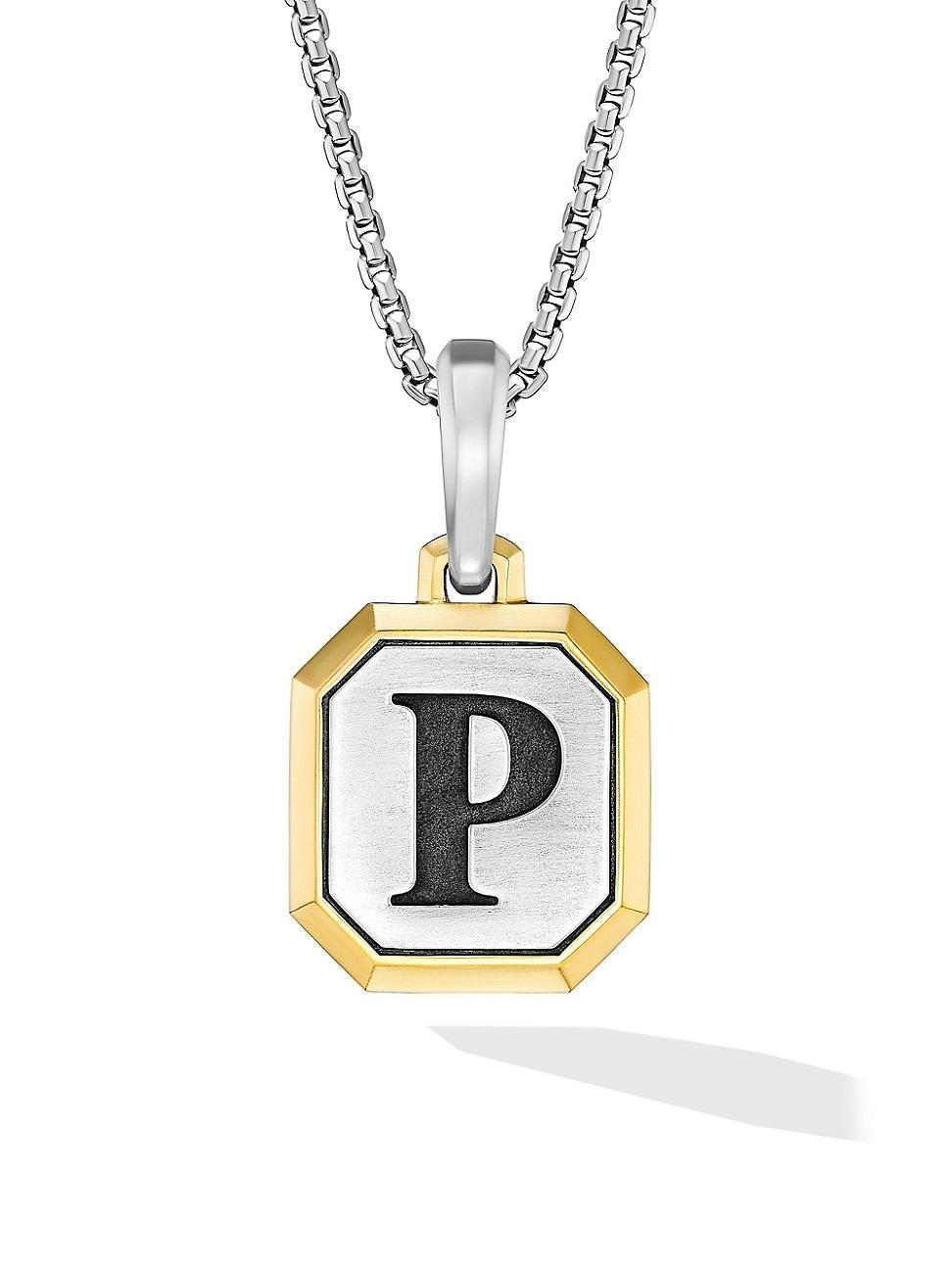 Mens Initial Amulet in Sterling Silver Product Image