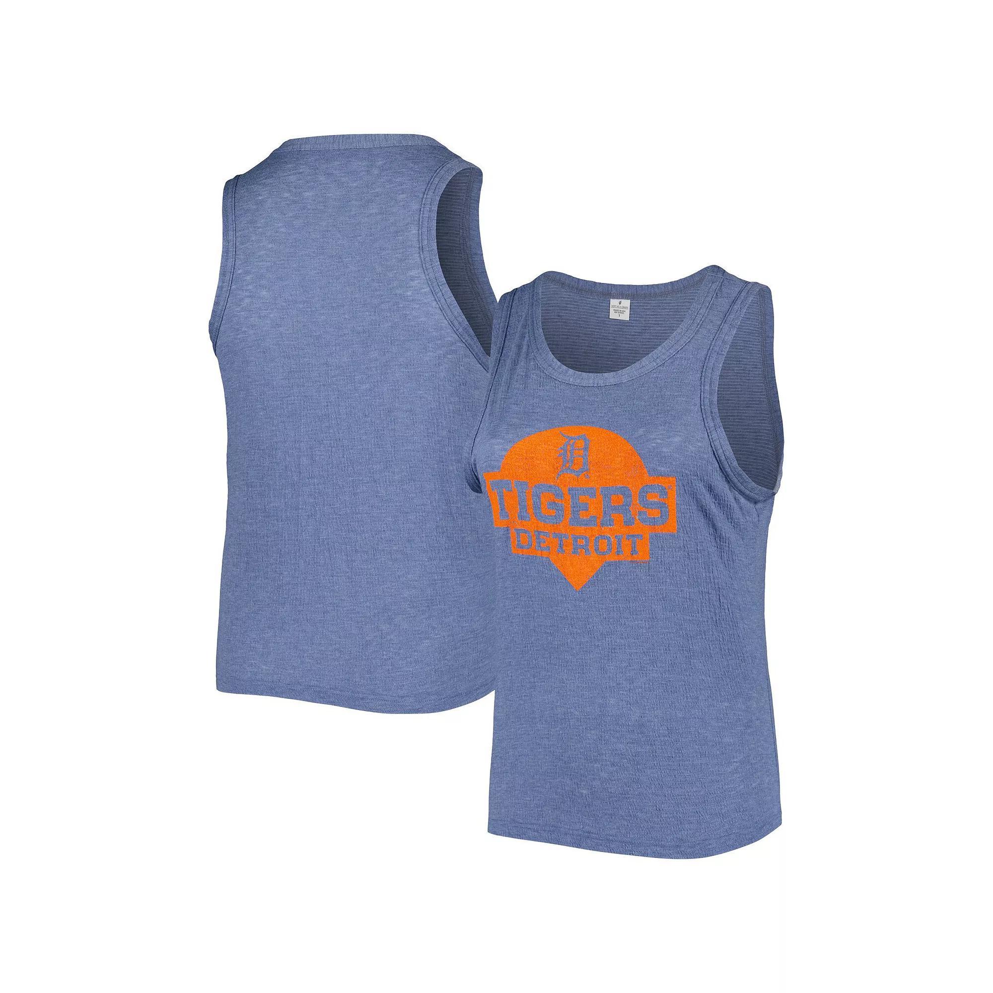 Women's Soft as a Grape Navy Detroit Tigers Plus Size High Neck Tri-Blend Tank Top, Size: 1XL, Blue Product Image