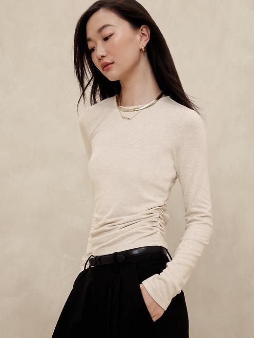 Soft Luxe Shirred-Waist Top Product Image