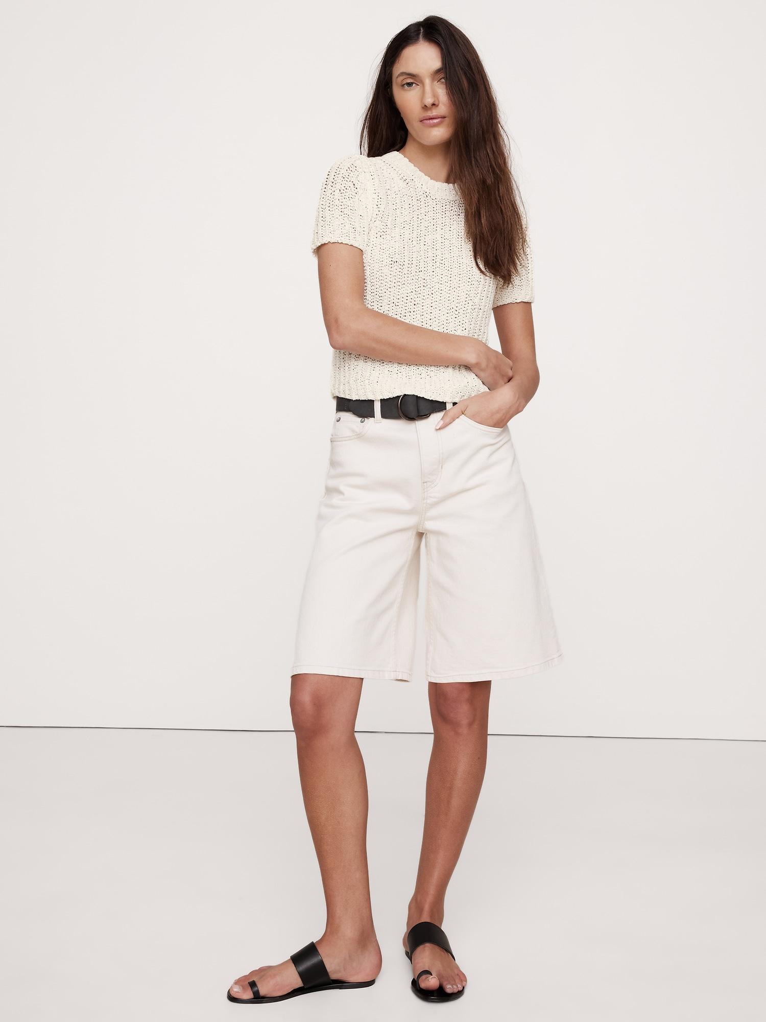 Shrunken Short-Sleeve Sweater Product Image