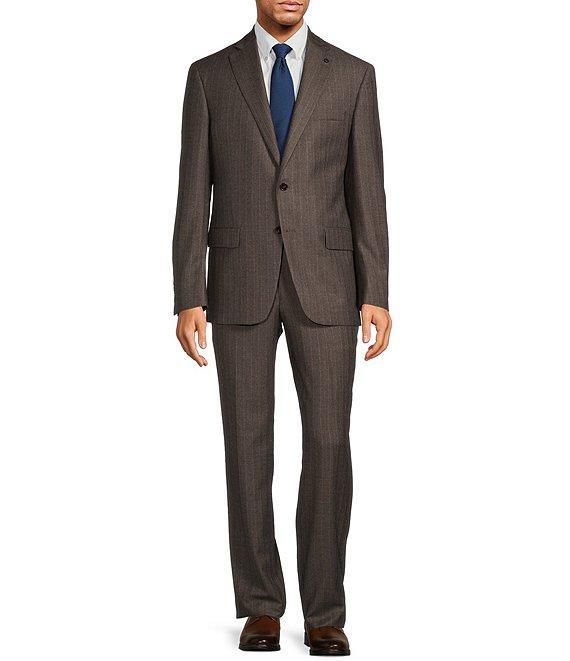 Hart Schaffner Marx New York Modern Fit Flat Front Stripe Pattern 2-Piece Suit Product Image