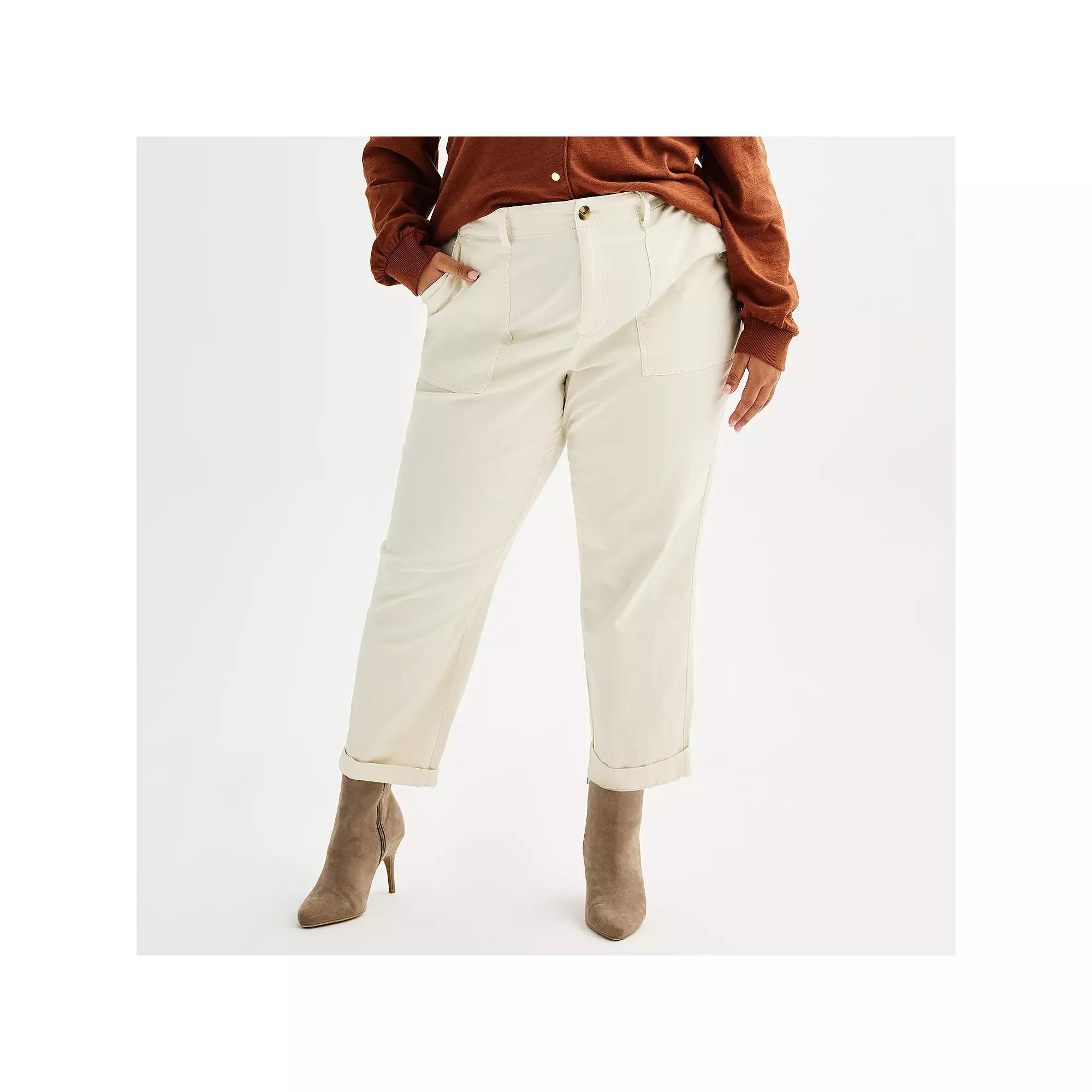 Plus Size Sonoma Goods For Life® Utility Straight Leg Pants, Women's, Size: 0X, Nightlife Gray Product Image