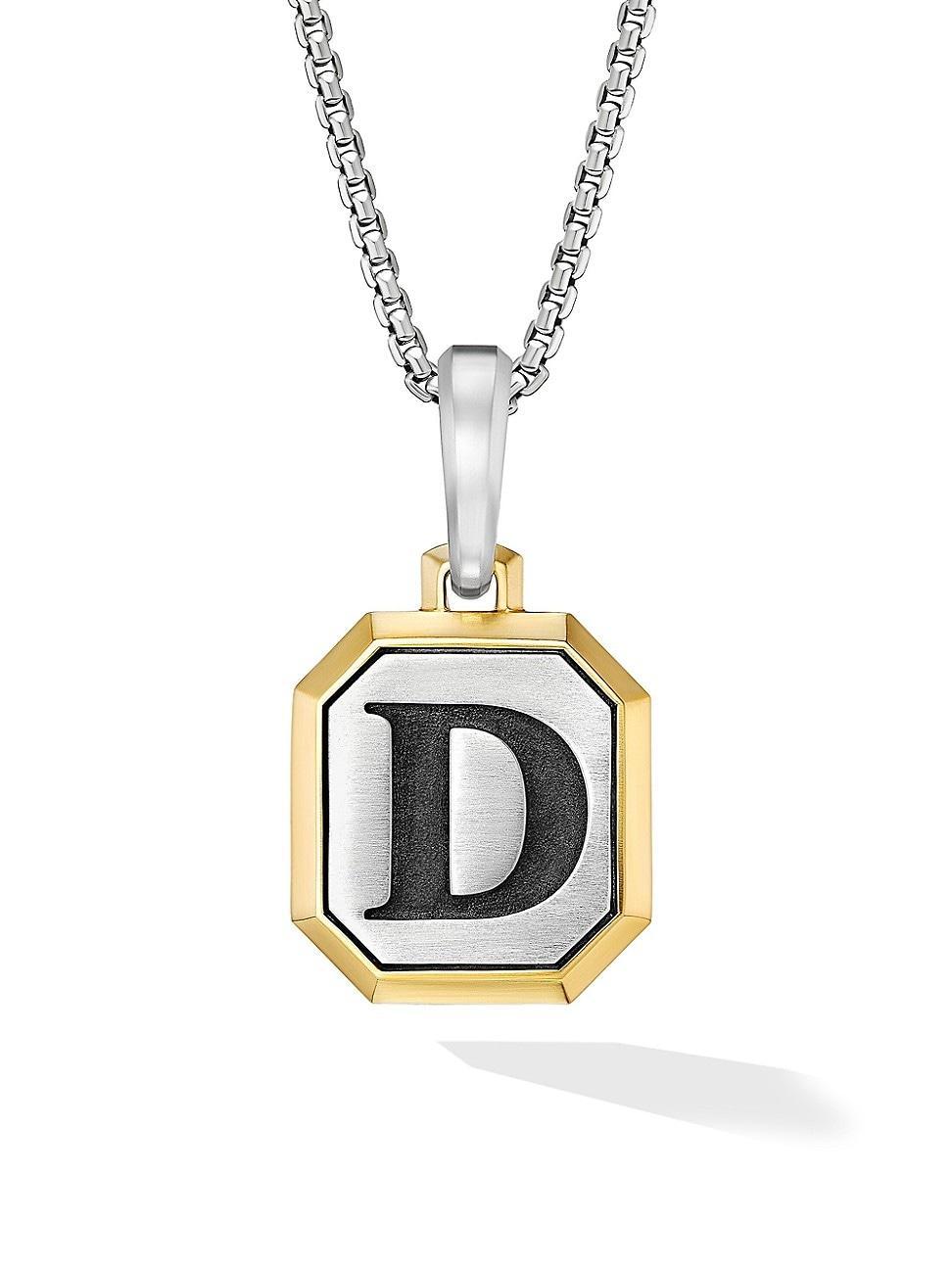 Mens Initial Amulet in Sterling Silver Product Image