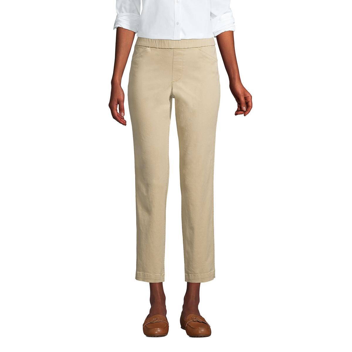 Womens Lands End Pull-On Chino Crop Pants Product Image