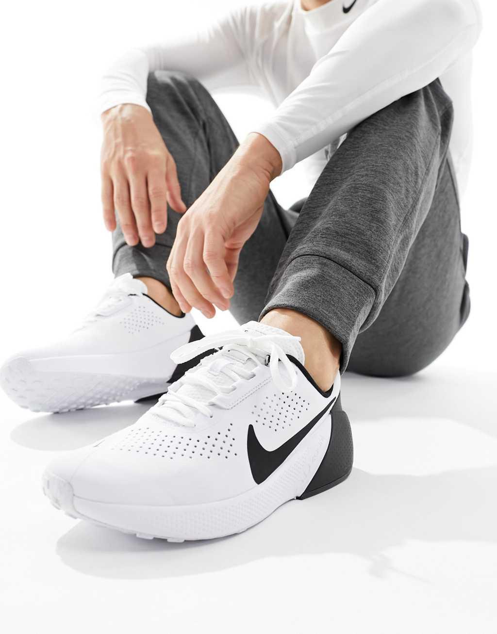 Nike Training Air Zoom 1 sneakers in white and black Product Image