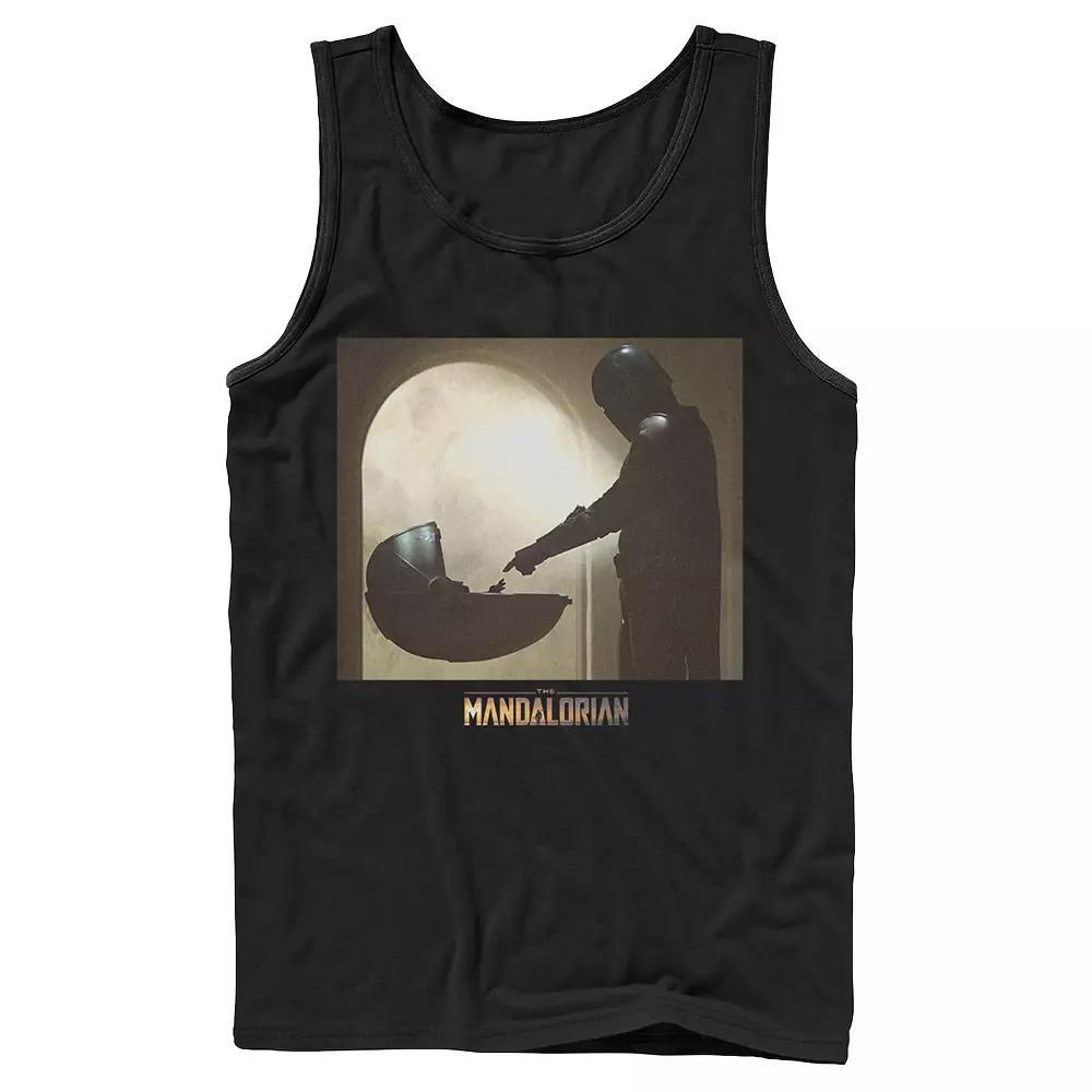 Men's Star Wars The Mandalorian The Child Scene Logo Tank Top, Size: Large, Black Product Image
