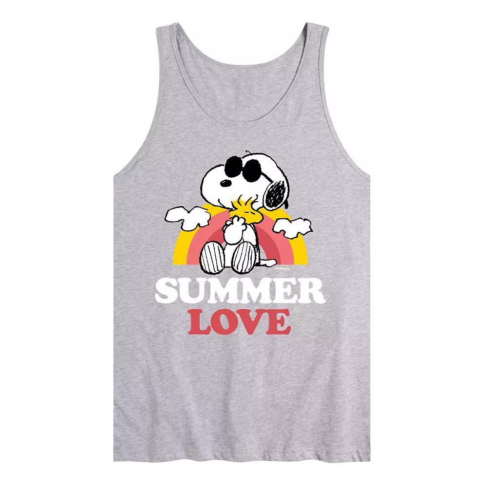 Men's Peanuts Summer Love Tank Top, Size: Medium, Gray Product Image