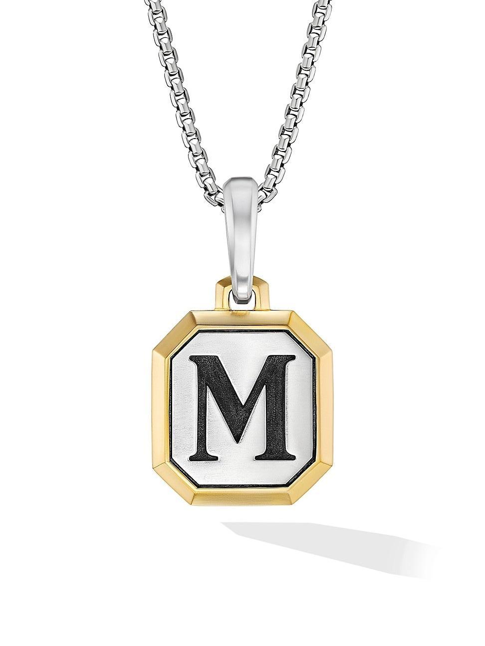 Mens Initial Amulet in Sterling Silver Product Image