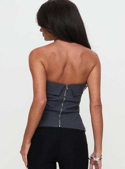 Good Looking Strapless Top Charcoal Product Image
