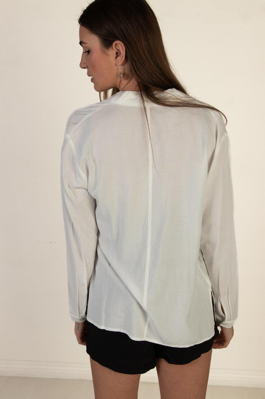 Long Sleeve White Button Up Shirt Product Image